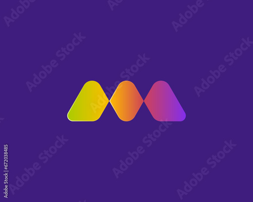 Strong modern initial letter m logo gradient