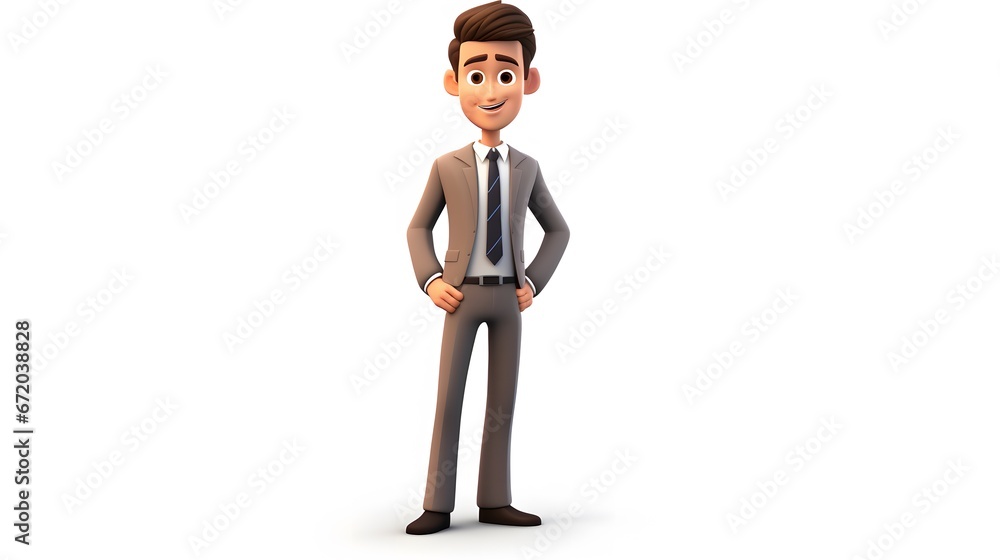 business man standing cartoon style on a white background business man standing cartoon style on a white background