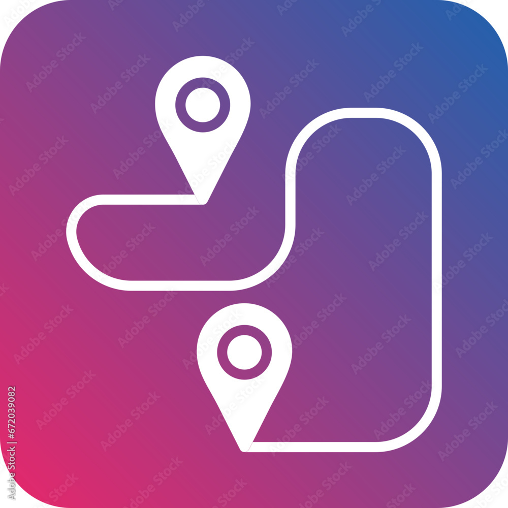 Vector Design Route Map Icon Style