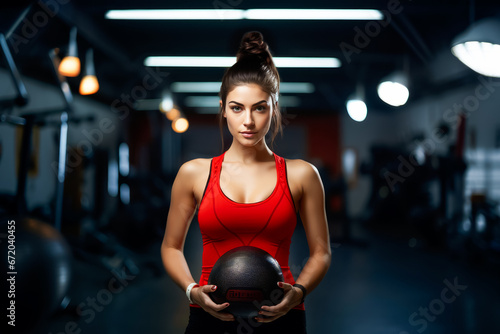 Young sporty woman doing sport at the gym center. Healthy lifestyle © zamuruev
