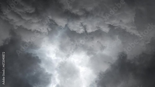thick dark clouds  and thunderstorms photo