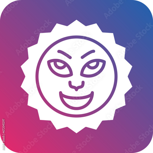 Vector Design Sun with Face Icon Style