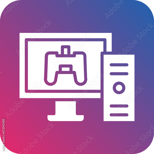 Vector Design Gaming Pc Icon Style