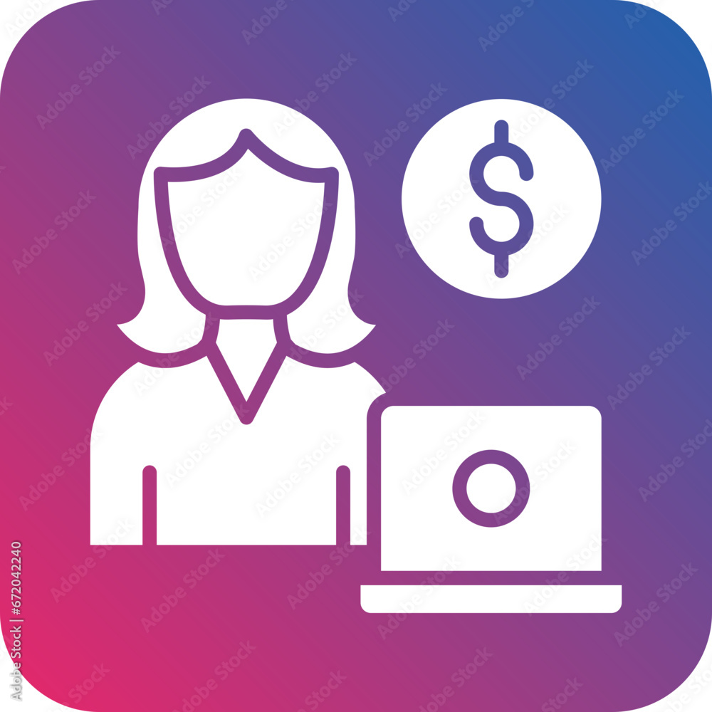 Vector Design Freelancer Female Icon Style Vector Design Freelancer Female Icon Style