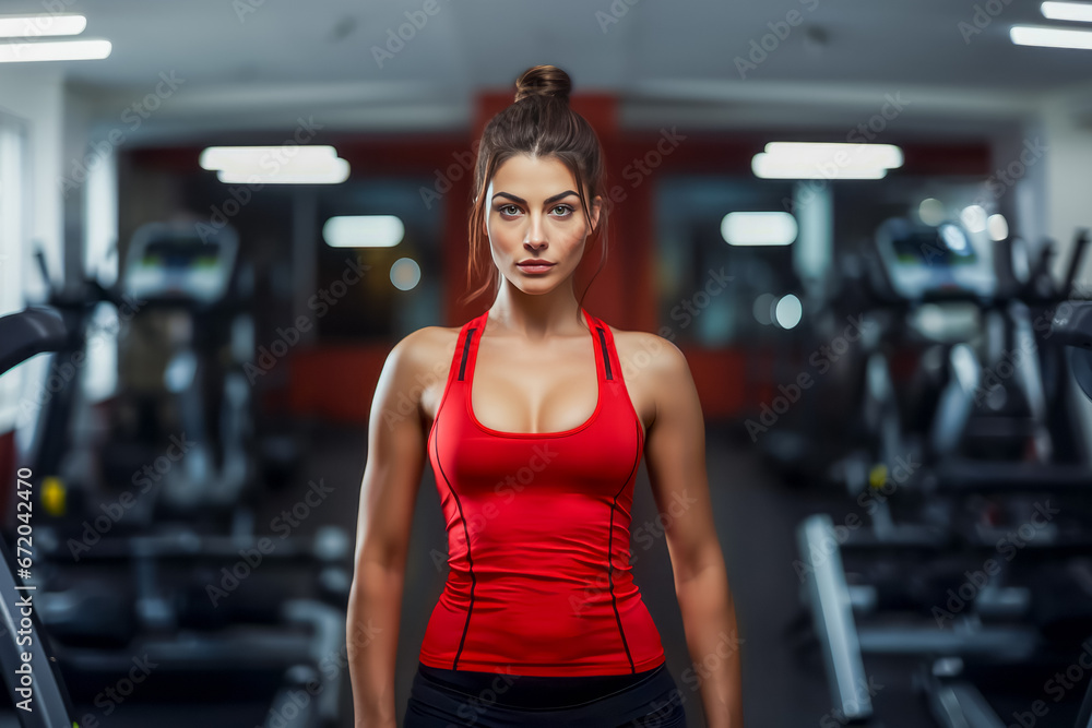 Fototapeta premium Young sporty woman doing sport at the gym center. Healthy lifestyle