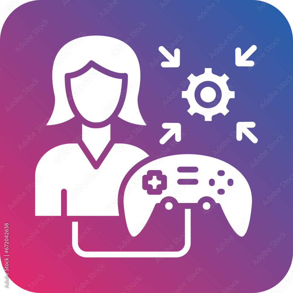 Vector Design Game Modder Female Icon Style