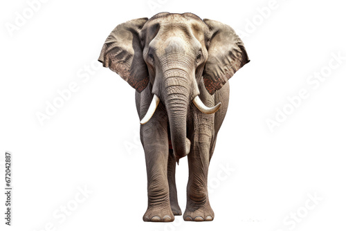 Elephant standing - Thailand. Full-length image of an Asian elephant standing on transparent background ,generative ai