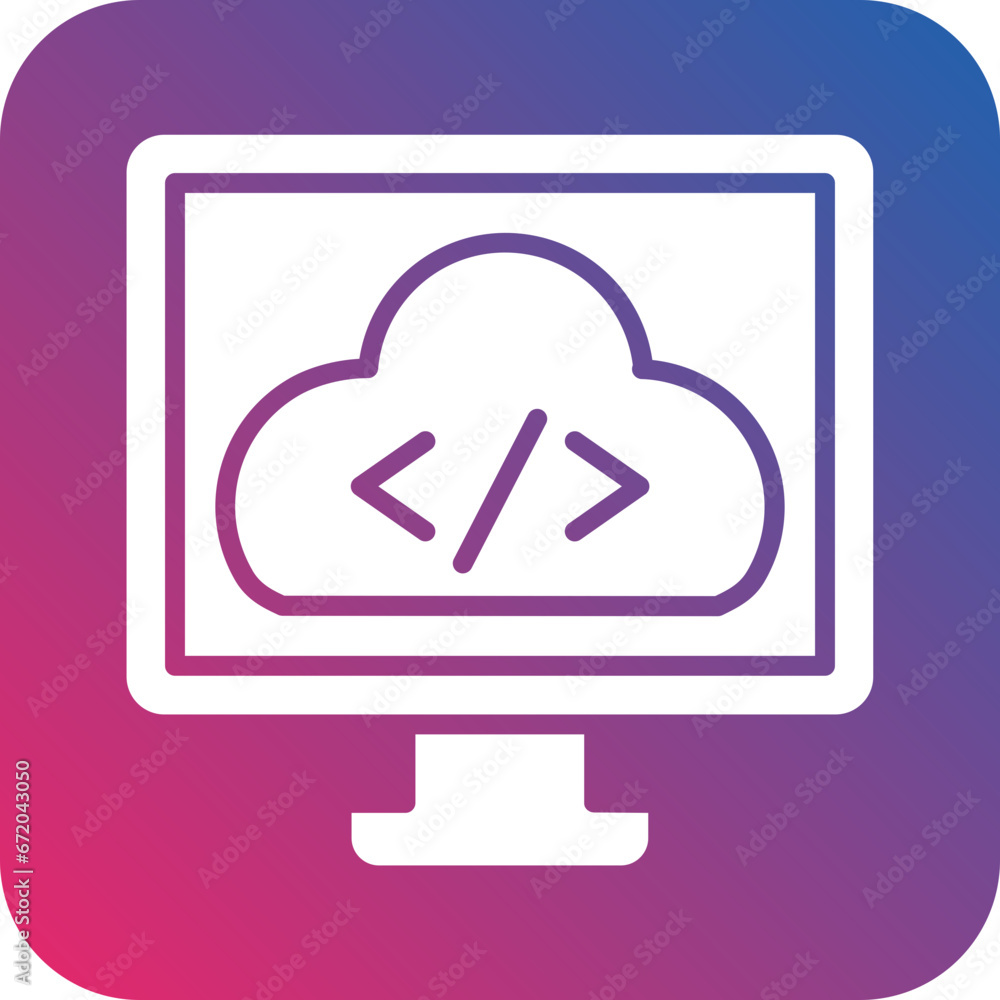 Vector Design Cloud Coding Icon Style Vector Design Cloud Coding Icon Style