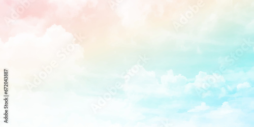 Sky landscape background in pastel color. Vector illustration of fantasy sky background and pastel color.