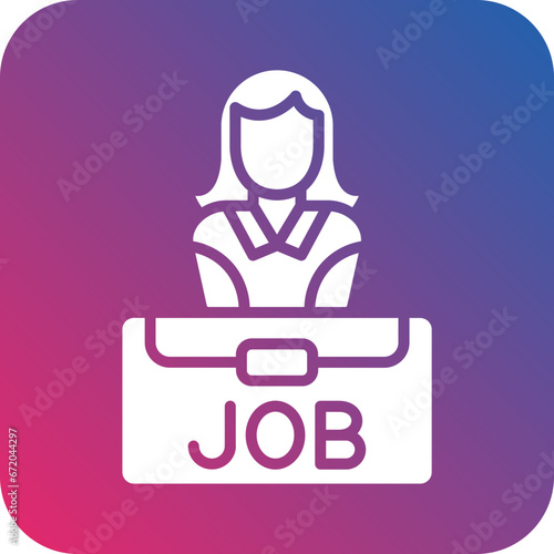 Vector Design Job Candidate Female Icon Style