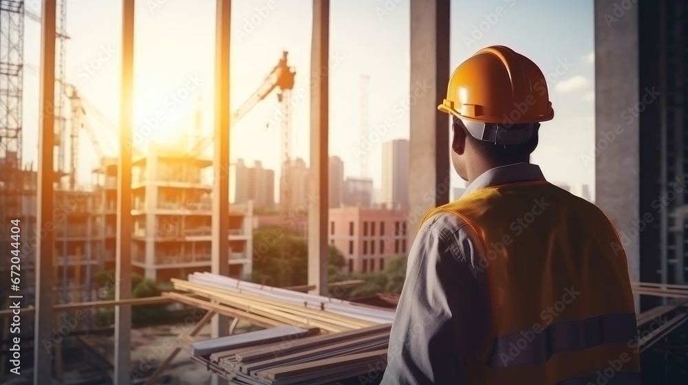 Engineer working at construction site, Real Estate Project with Civil Engineer concept.
Engineer working at construction site, Real Estate Project with Civil Engineer concept.