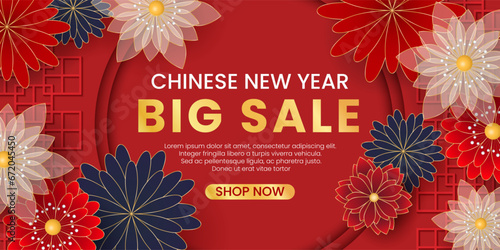 Chinese new year big sale promotion vector illustration banner background