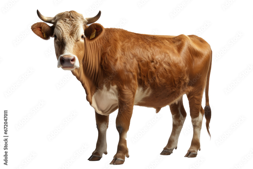 Beef cattle in isolated on transparent background ,generative ai