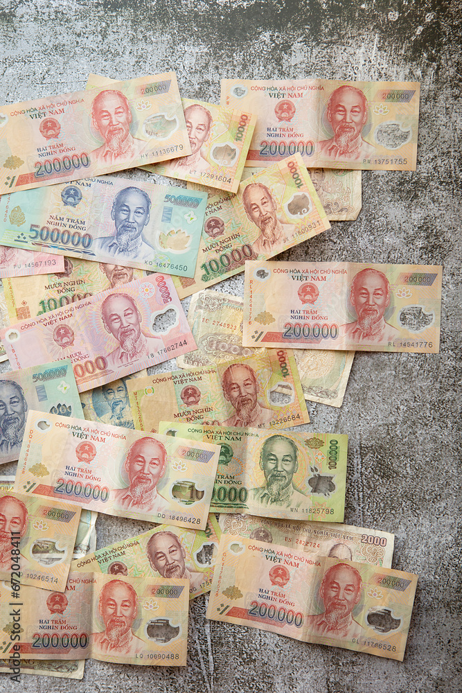 Obraz premium Old Vietnamese Dong, Vietnamese currency 