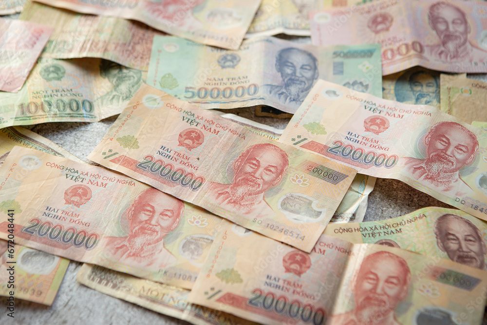 Obraz premium Old Vietnamese Dong, Vietnamese currency 