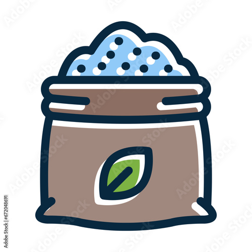Fertilizer Vector Thick Line Filled Dark Colors