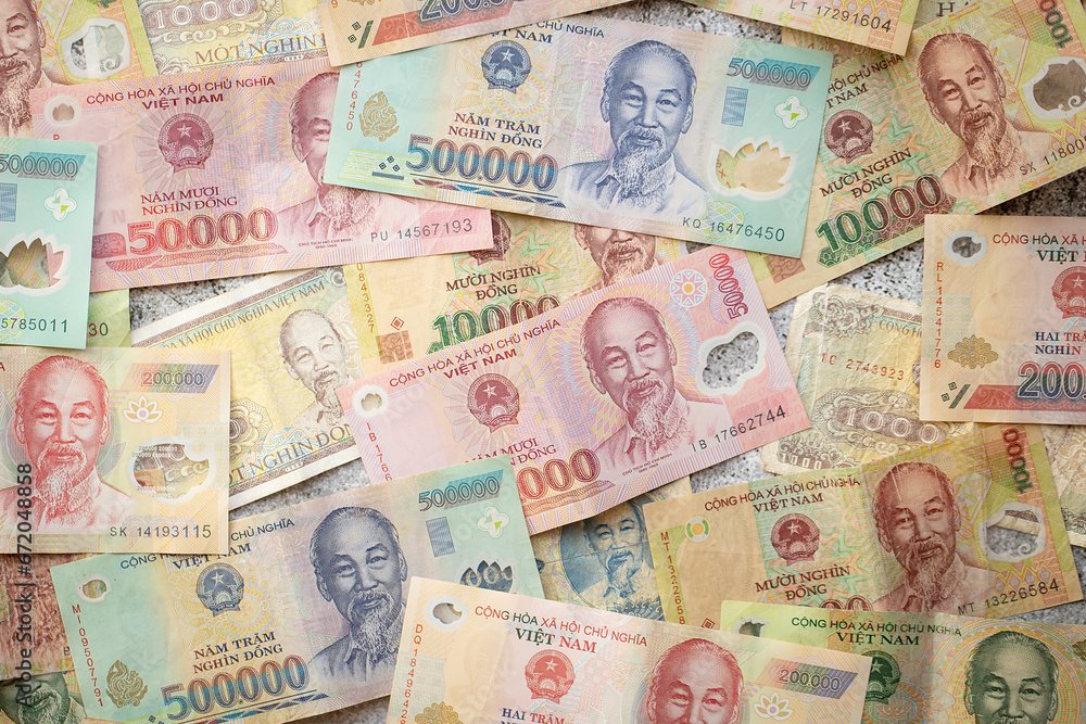 Obraz premium Old Vietnamese Dong, Vietnamese currency 