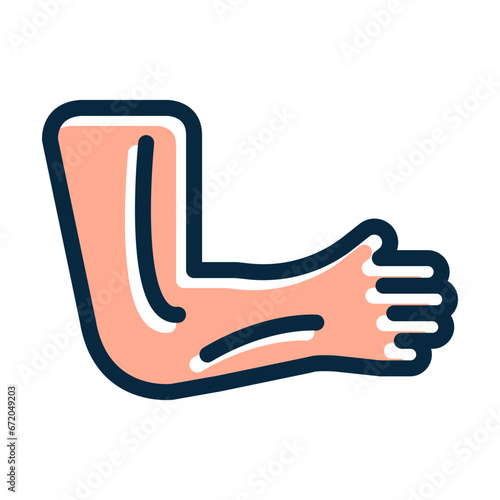Arm Vector Thick Line Filled Dark Colors
