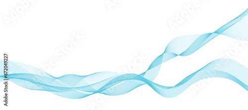 Modern vector background with blue smoky wavy lines. 
