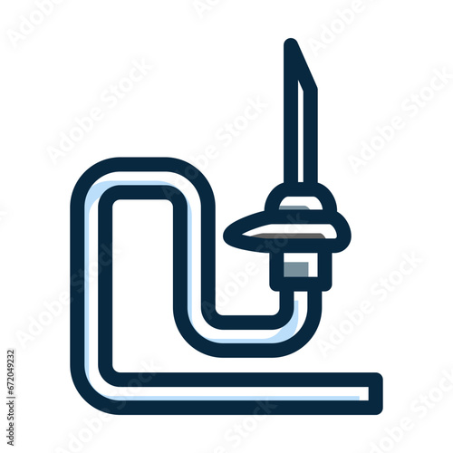 Catheter Vector Thick Line Filled Dark Colors