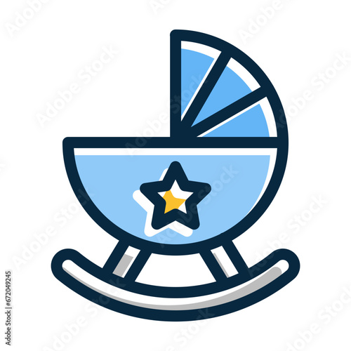 Cradle Vector Thick Line Filled Dark Colors