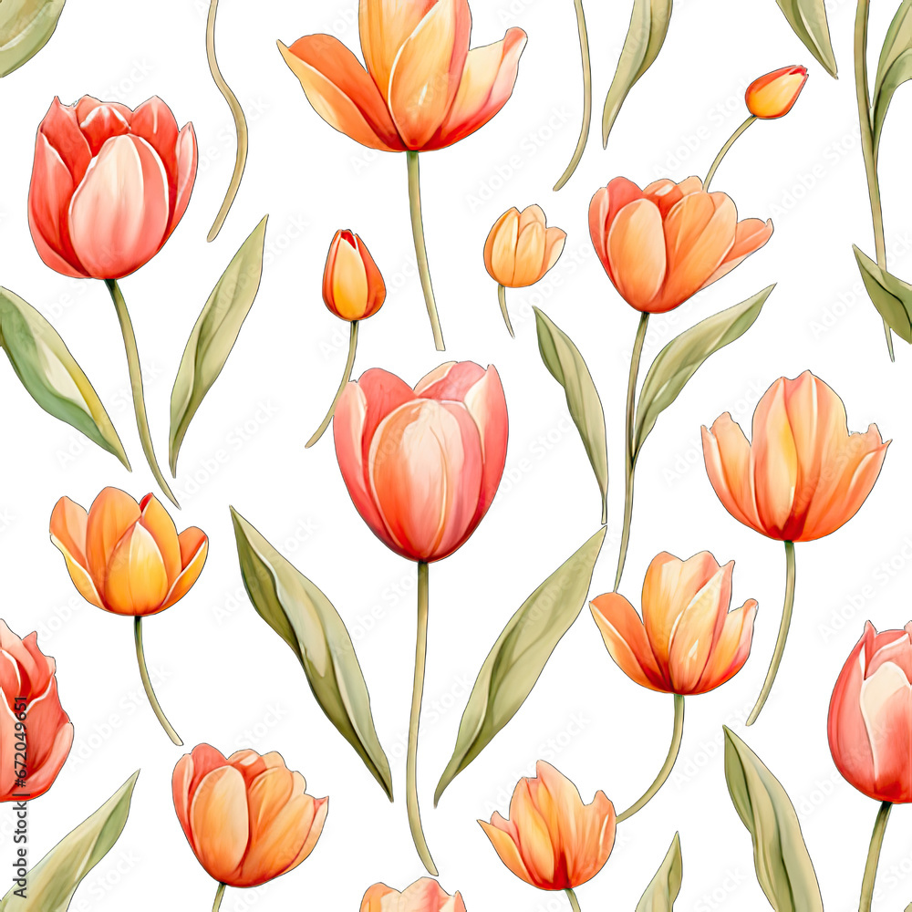 Seamless flowers illustration, created by AI. Seamless flowers illustration, created by AI.