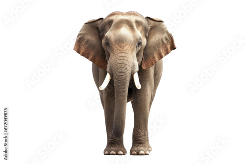 Elephant standing - Thailand. Full-length image of an Asian elephant standing on transparent background.generative ai photo