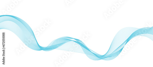 Modern vector background with blue smoky wavy lines. 