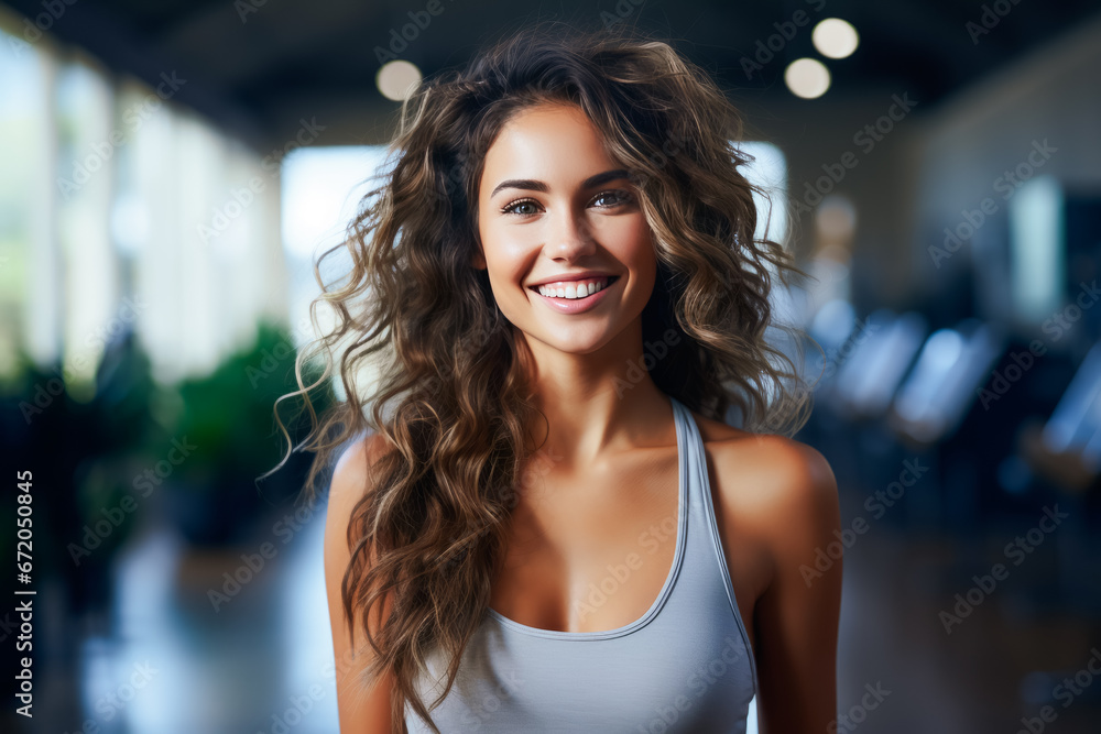 Young sporty woman doing sport at the gym center. Healthy lifestyle
