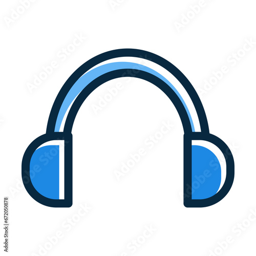 Earmuffs Vector Thick Line Filled Dark Colors
