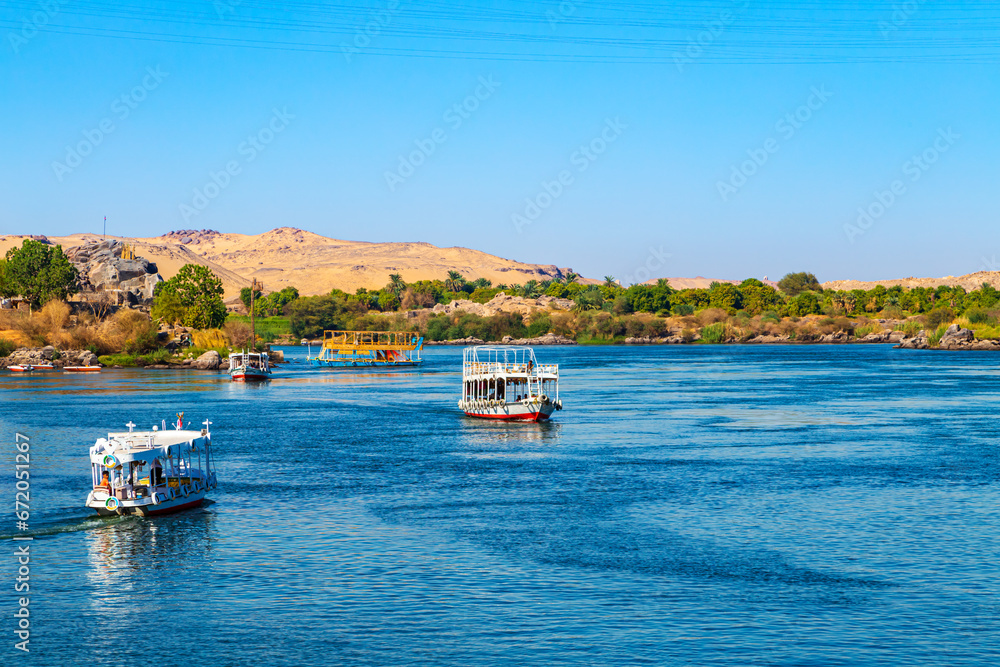 The Nile River near the famous Nubian village. The Nile River near the famous Nubian village.