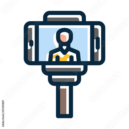Vlogger Vector Thick Line Filled Dark Colors