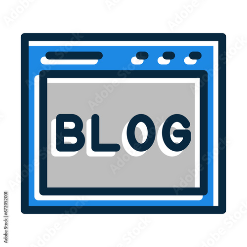 Blog Vector Thick Line Filled Dark Colors