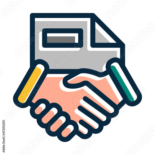 Acquisition Vector Thick Line Filled Dark Colors