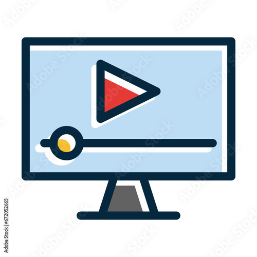 Video Vector Thick Line Filled Dark Colors