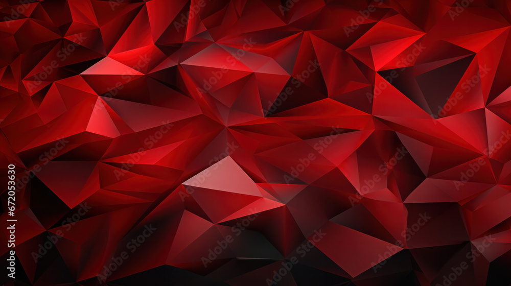 Low Poly Triangle Mosaic Background in Striking Red Low Poly Triangle Mosaic Background in Striking Red