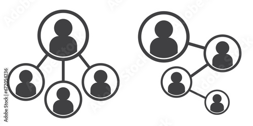 Business Management Outline Icon , Referral icon isolated on white background. Symbol of a group of people or multiple users or friends.People Network Social Connection Icon Vector.