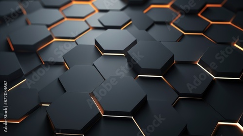 Abstract background with hexagons - Generative Ai
