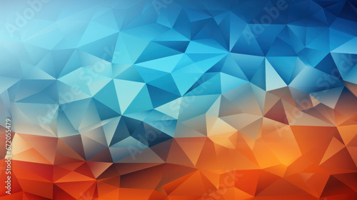 Low Poly Triangle Mosaic Background in Cheerful Orange