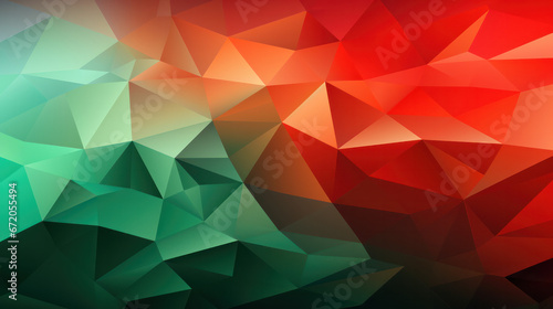 Low Poly Triangle Mosaic Background in Festive Red