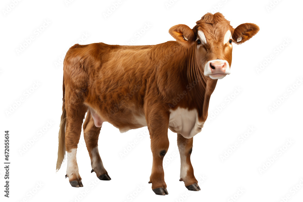 Beef cattle in isolated on transparent background,genearative ai