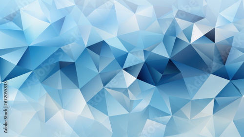 Low Poly Triangle Mosaic in Icy Blues & Whites © L