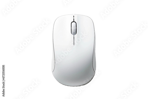Blank Wireless Computer Mouse Mockup on transparent background.