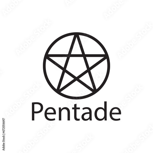pentade religious symbol icon vector