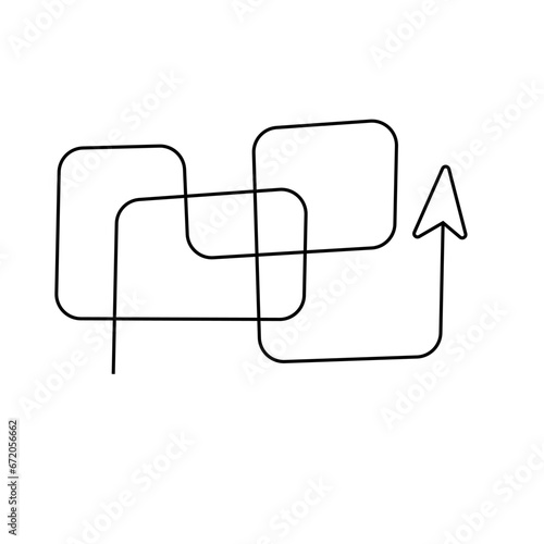 Vector illustration of abstract arrows in doodle style