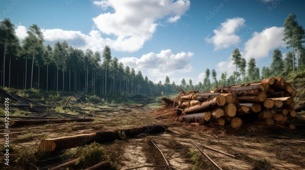 Deforestation, AI generated Image