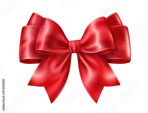 Red ribbon and bow isolated on transparent