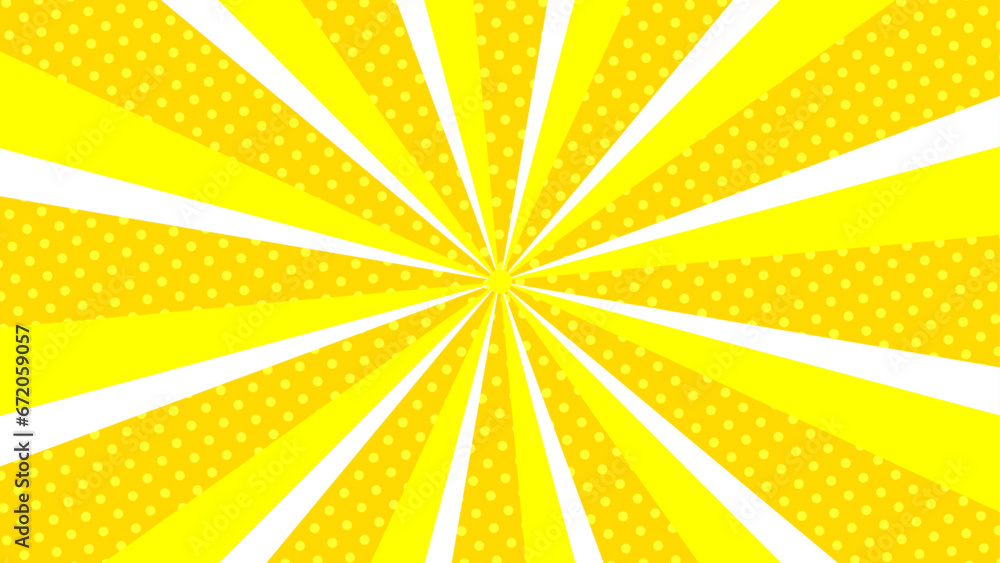 Obraz premium 黄色の集中線