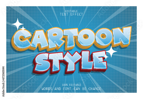 cartoon style editable text effect emboss cartoon style