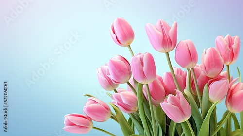 Beautiful greeting card for International Women s Day celebration with tulip flowers